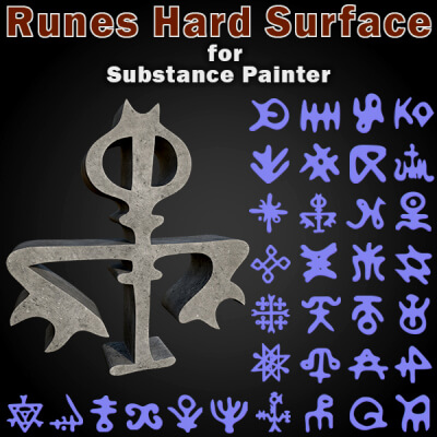 300 Runes Hard Surface for Substance Painter
