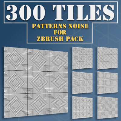 300 Tiles Patterns Noise for Zbrush Pack