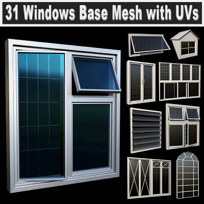 31 Windows Base Mesh With Uvs