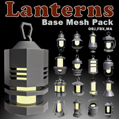 40 Lanterns Base Mesh Pack