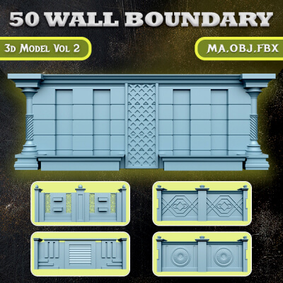 50 Wall Boundary 3D Model Vol 2