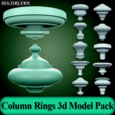 70 Column Rings 3D Model Pack