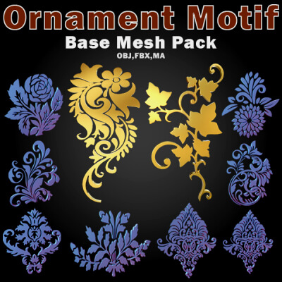 75 Ornaments Motif Base Mesh Pack