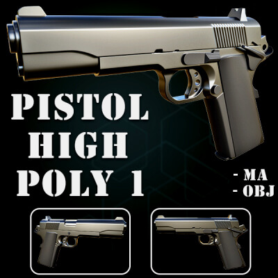 Pistol High Poly 1