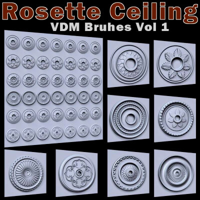 Rosette Ceiling VDM Brushes for Zbrush Vol 1