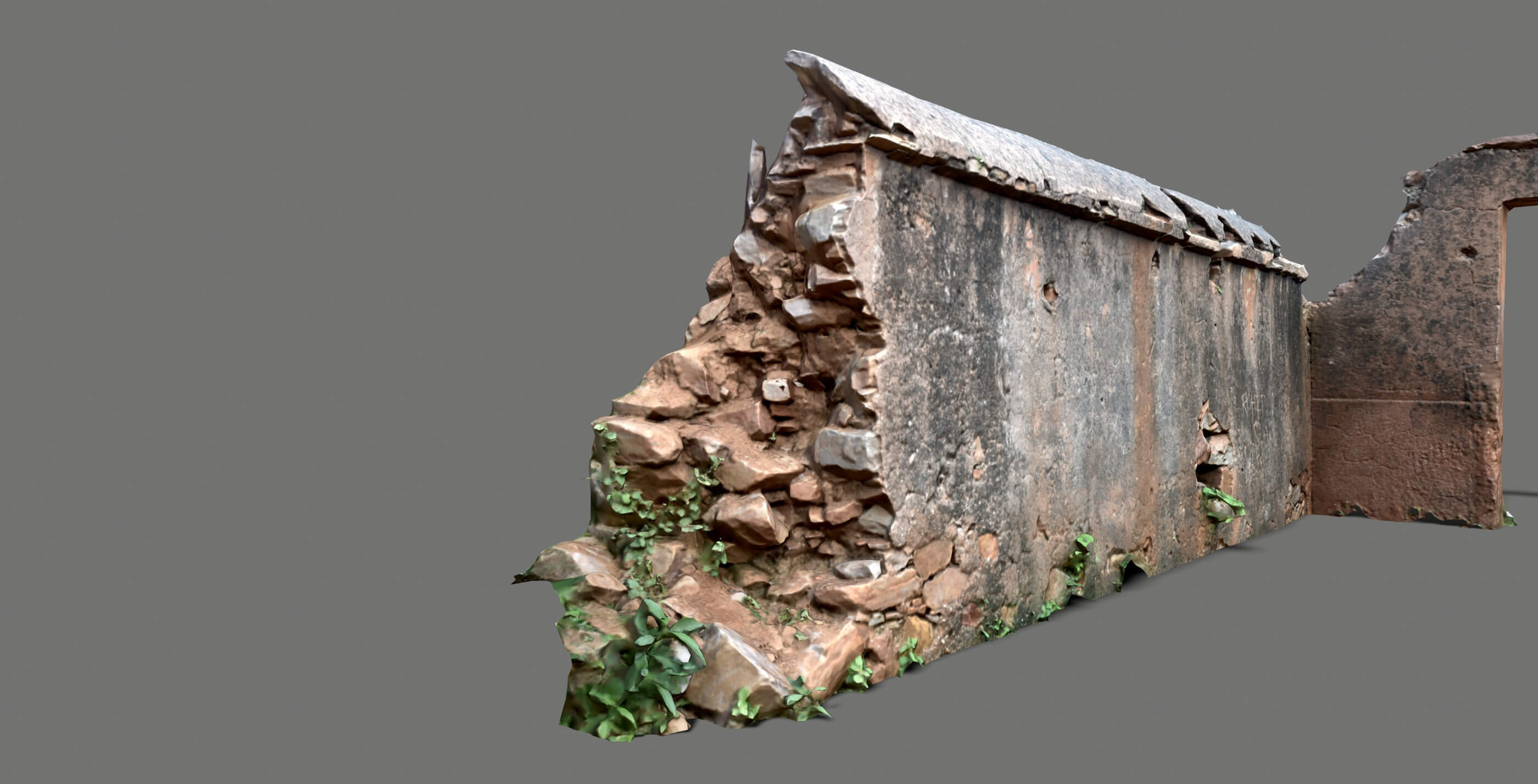 Scanned Broken Wall 3D Model by netleon