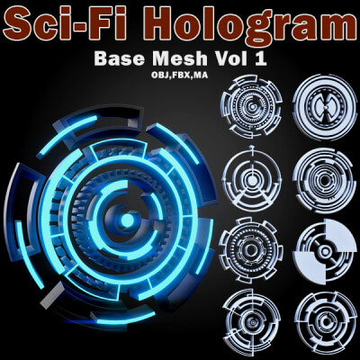 Sci-Fi Hologram Base Mesh Vol 1