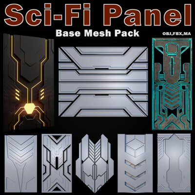 Sci-Fi Panels Base Mesh Pack