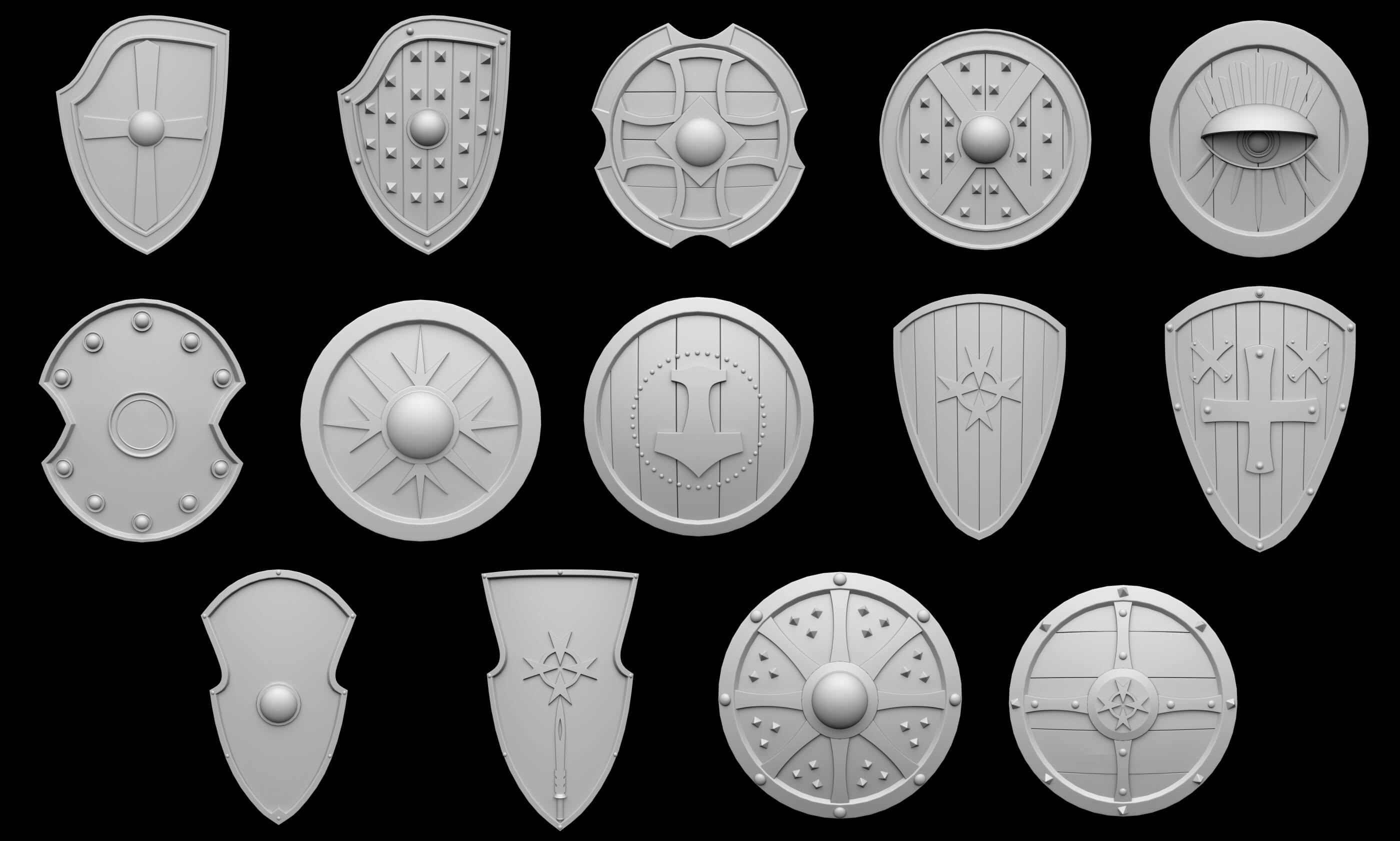 Shield Base Mesh Vol 2 3D Model by netleon