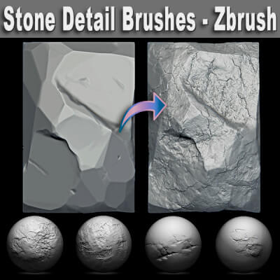 Stone Detail Brushes - Zbrush