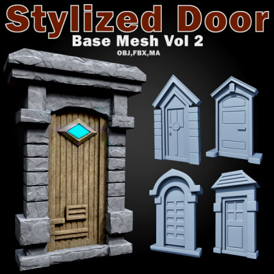 Stylized Door Base Mesh Vol 2