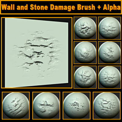 Wall and Stone Damage Brush Alpha