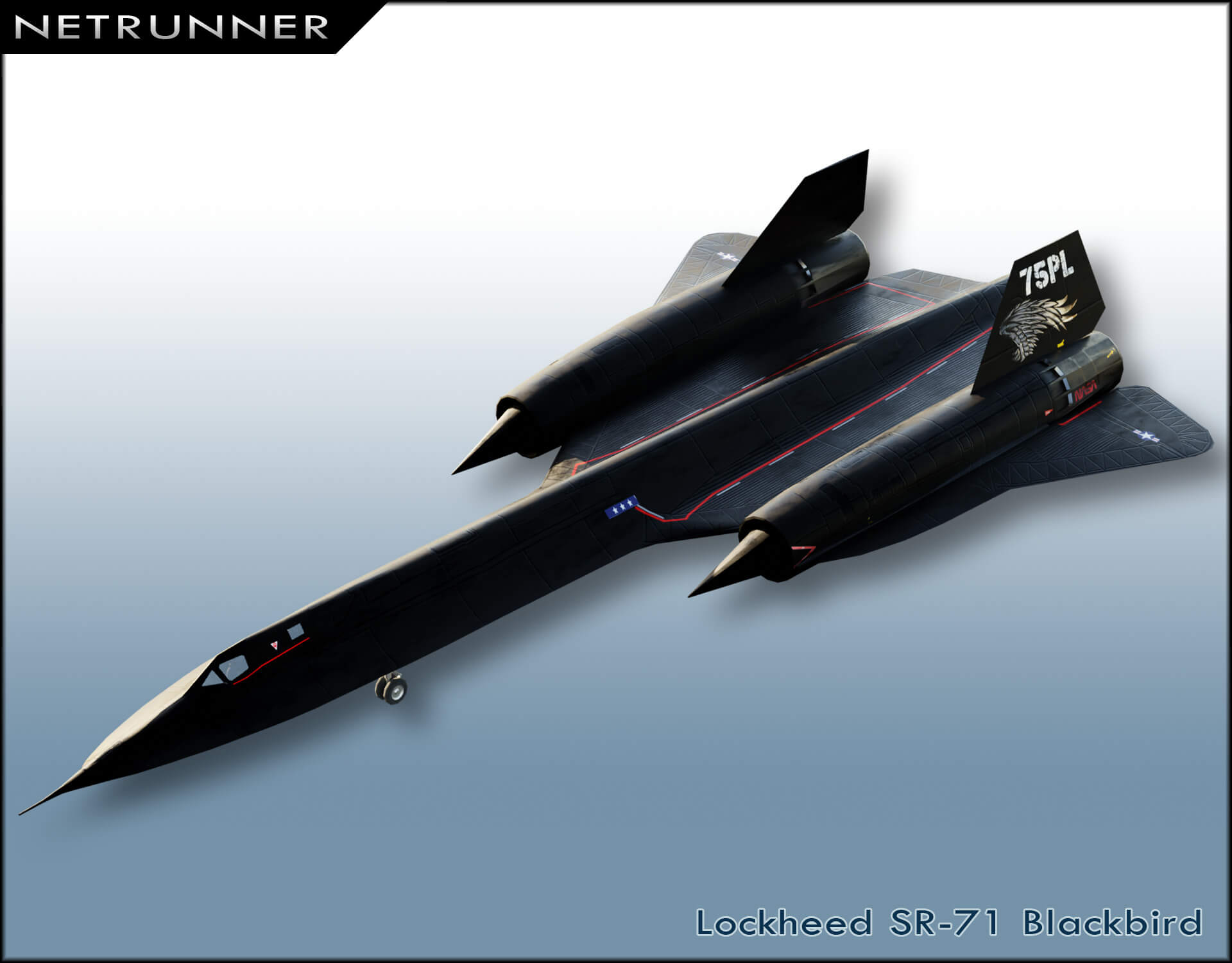 Lockheed SR-71 Blackbird Military Jet 3D Model by NETRUNNER_pl