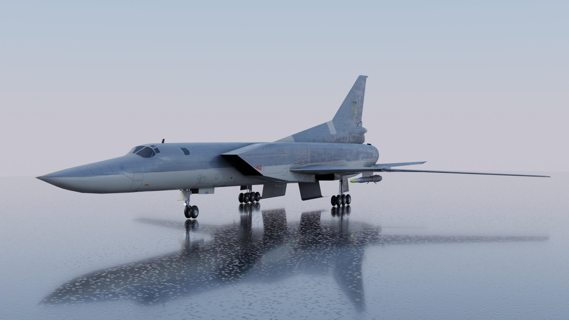 Maquette Avion Tupolev TU-22M3 Backfire - Russian Air Force - Échelle 1/200 - Herpa - Métal Avec Support