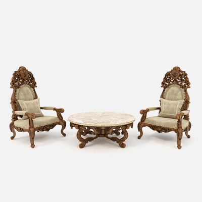 Classic Coffee Table and Armchairs 14