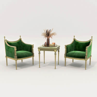 Classic Coffee Table and Armchairs 15