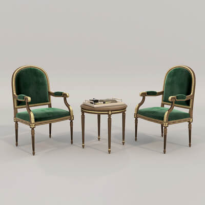 Classic Coffee Table and Chairs 11