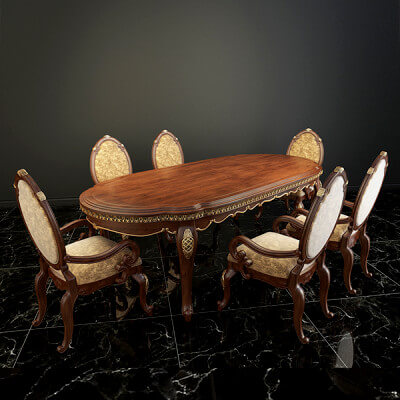 Classic Dinning Table Chair Set 4