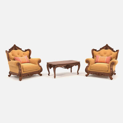 Classic European Style Coffee Table and Armchair 21