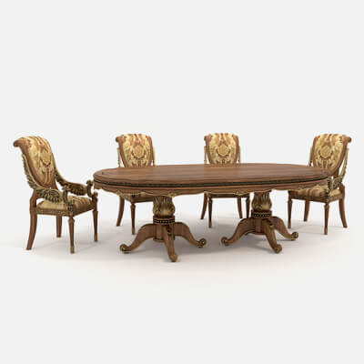 Classic European Style Dining Table and Chairs 46
