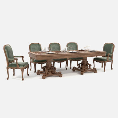 Classic European Style Dining Table and Chairs 47