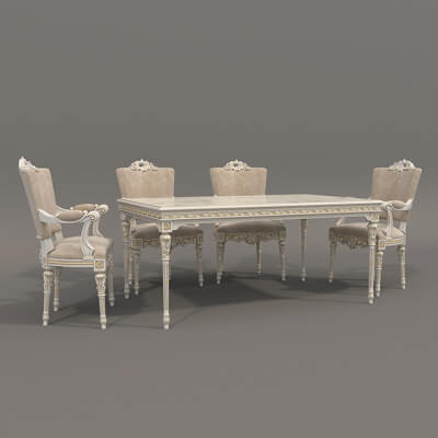 Classic European Style Dining Table and Chairs 48