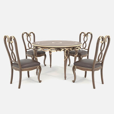 Classic European Style Dining Table and Chairs 49