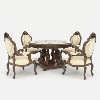 Classic European Style Dining Table and Chairs 50