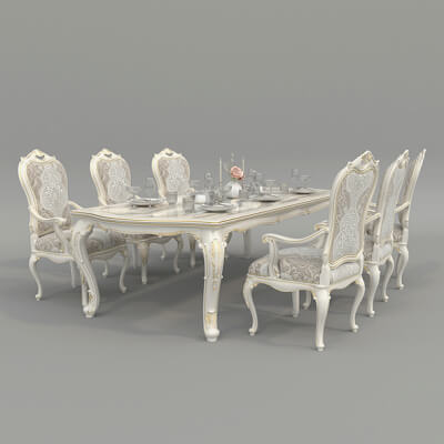 Classic European Style Dining Table and Chairs 52