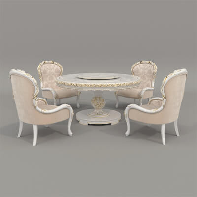 Classic European Style Dining Table and Chairs 56
