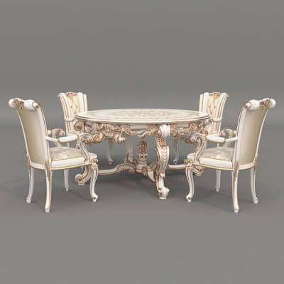 Classic European Style Dining Table and Chairs 58