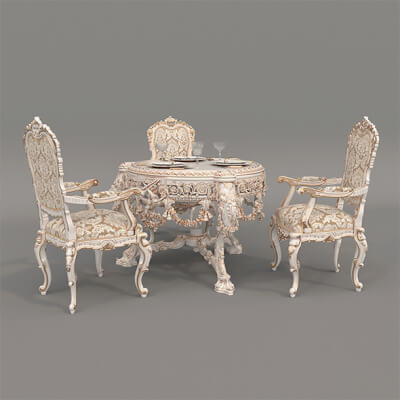 Classic European Style Dining Table and Chairs 60