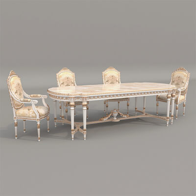 Classic European Style Dining Table and Chairs 61