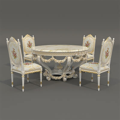 Classic European Style Dining Table and Chairs 63