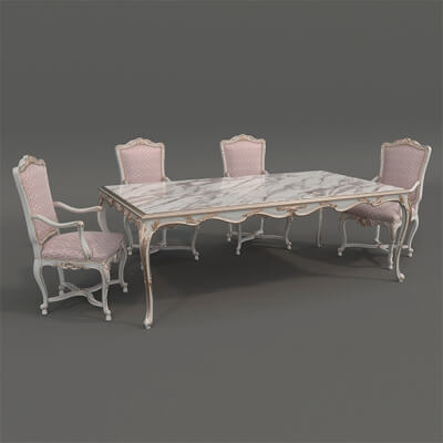 Classic European Style Dining Table and Chairs 66