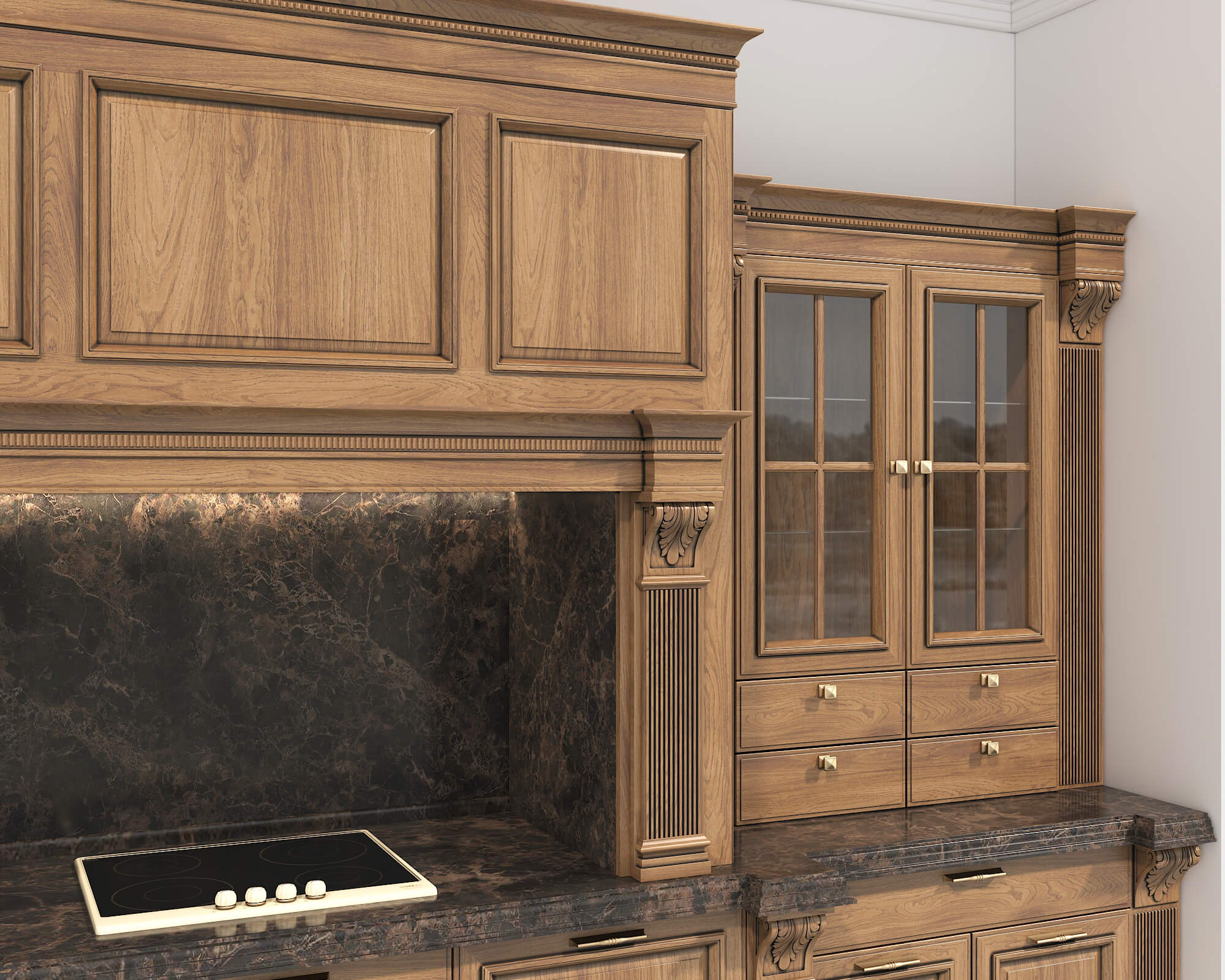 Classic European Style Kitchen Cabinet 21 - 3D Model by nhattuankts