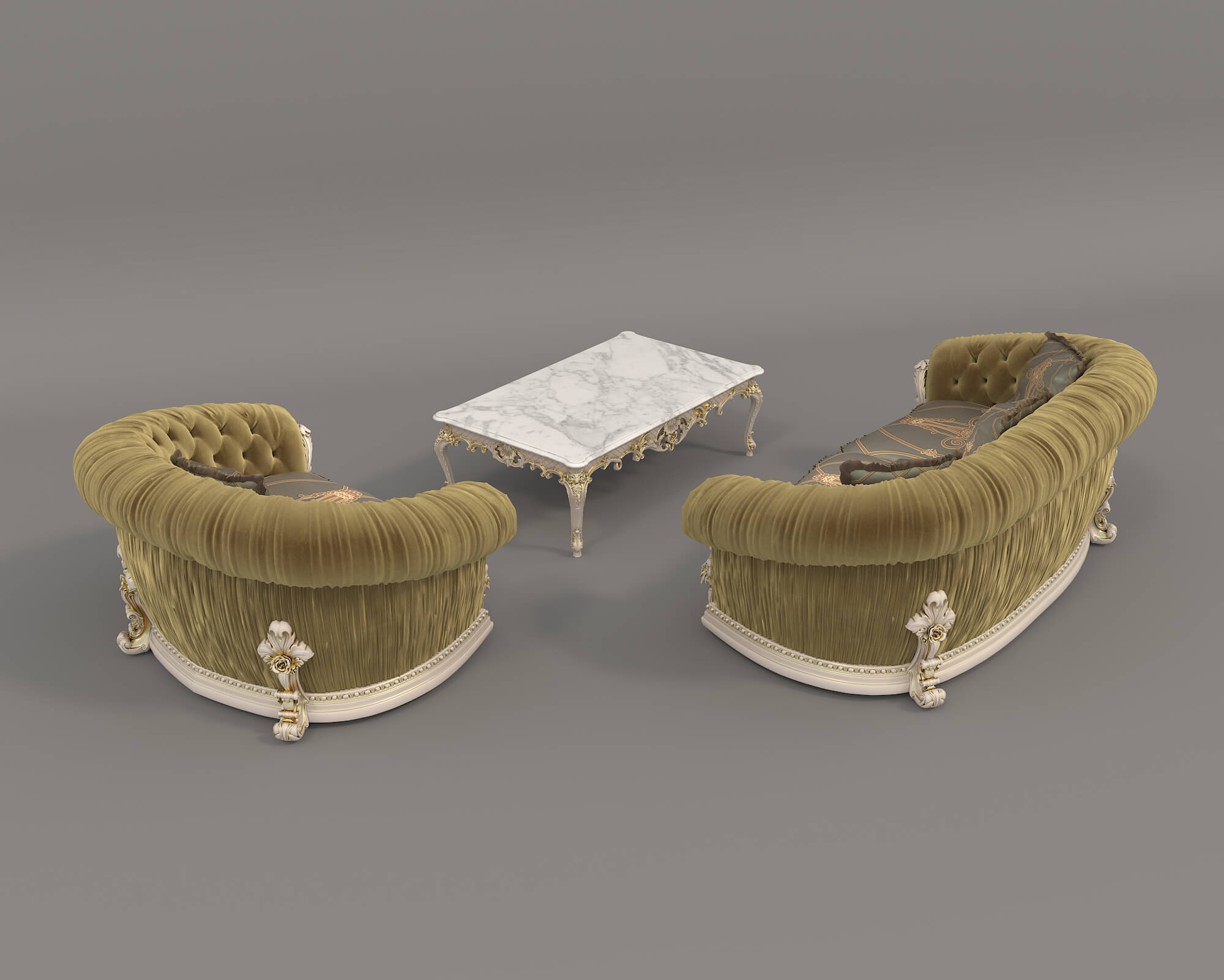 Classic European Style Sofa and Armchair Set 3 - 3D Model by nhattuankts