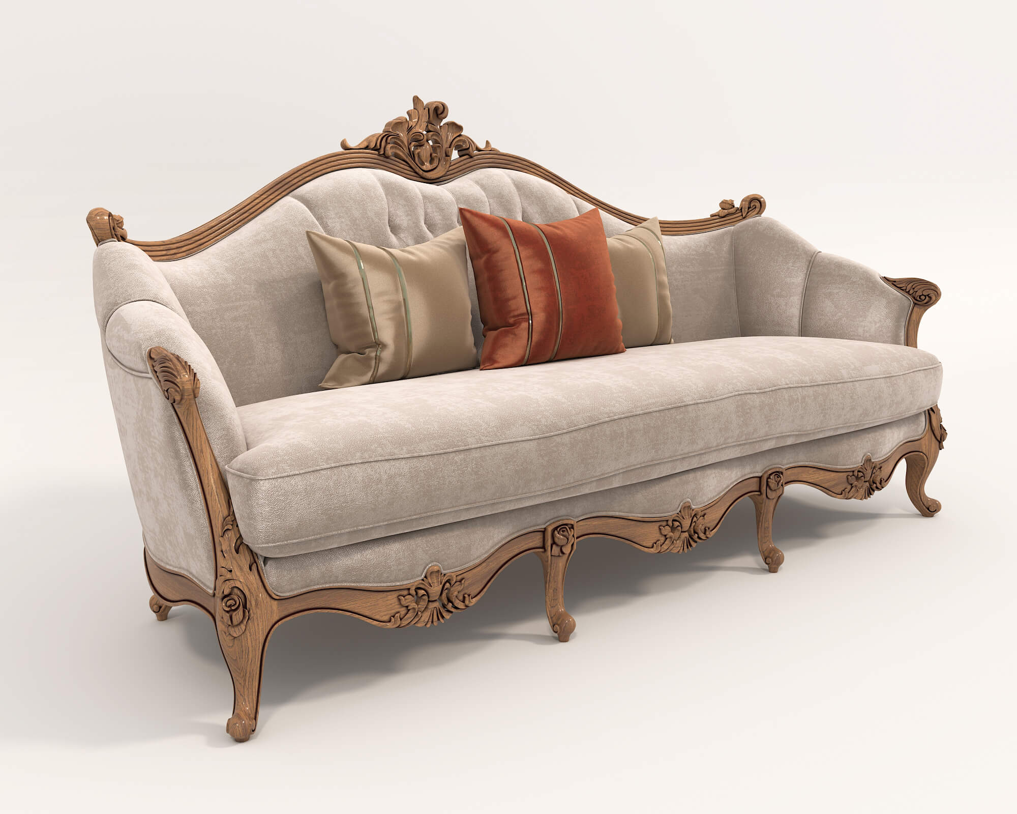 Classic European Style Sofa and Armchair Set 4 - 3D Model by nhattuankts