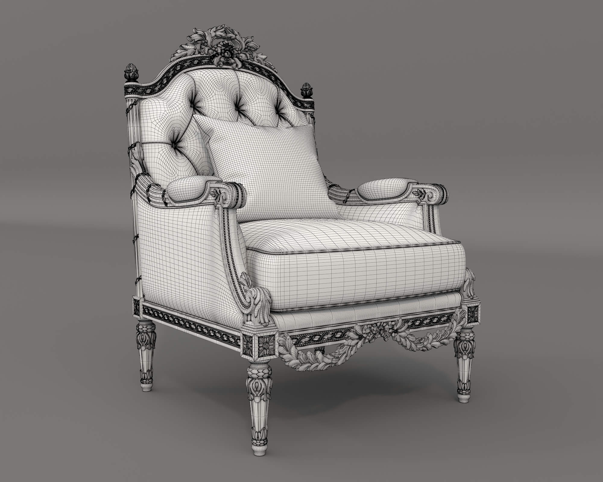 Classic European Style Sofa and Armchair Set 9 - 3D Model by nhattuankts