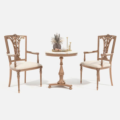 Classic European Style Table and Chairs 11