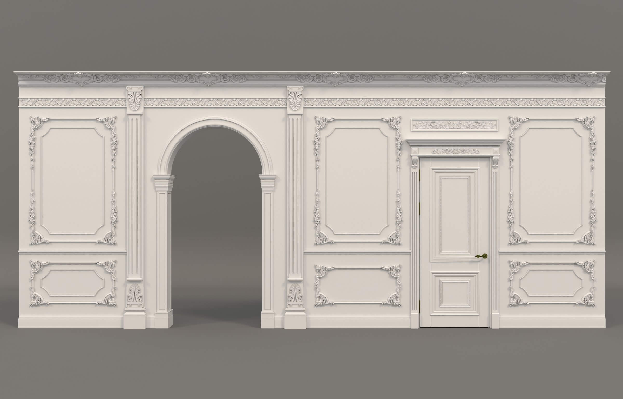 Classic Interior Wall Decoration 2 3D Model by nhattuankts