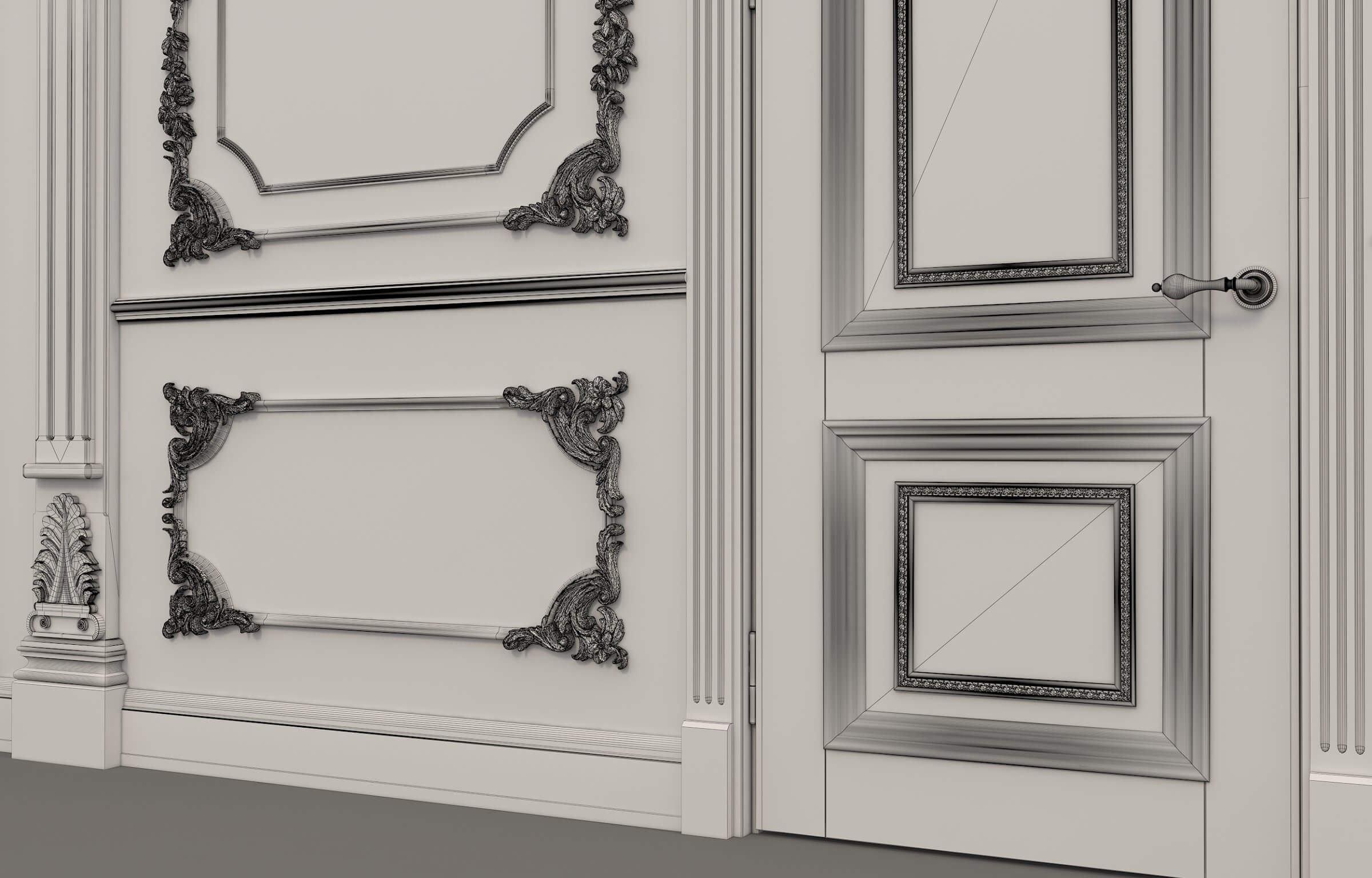 Classic Interior Wall Decoration 2 - 3D Model by nhattuankts