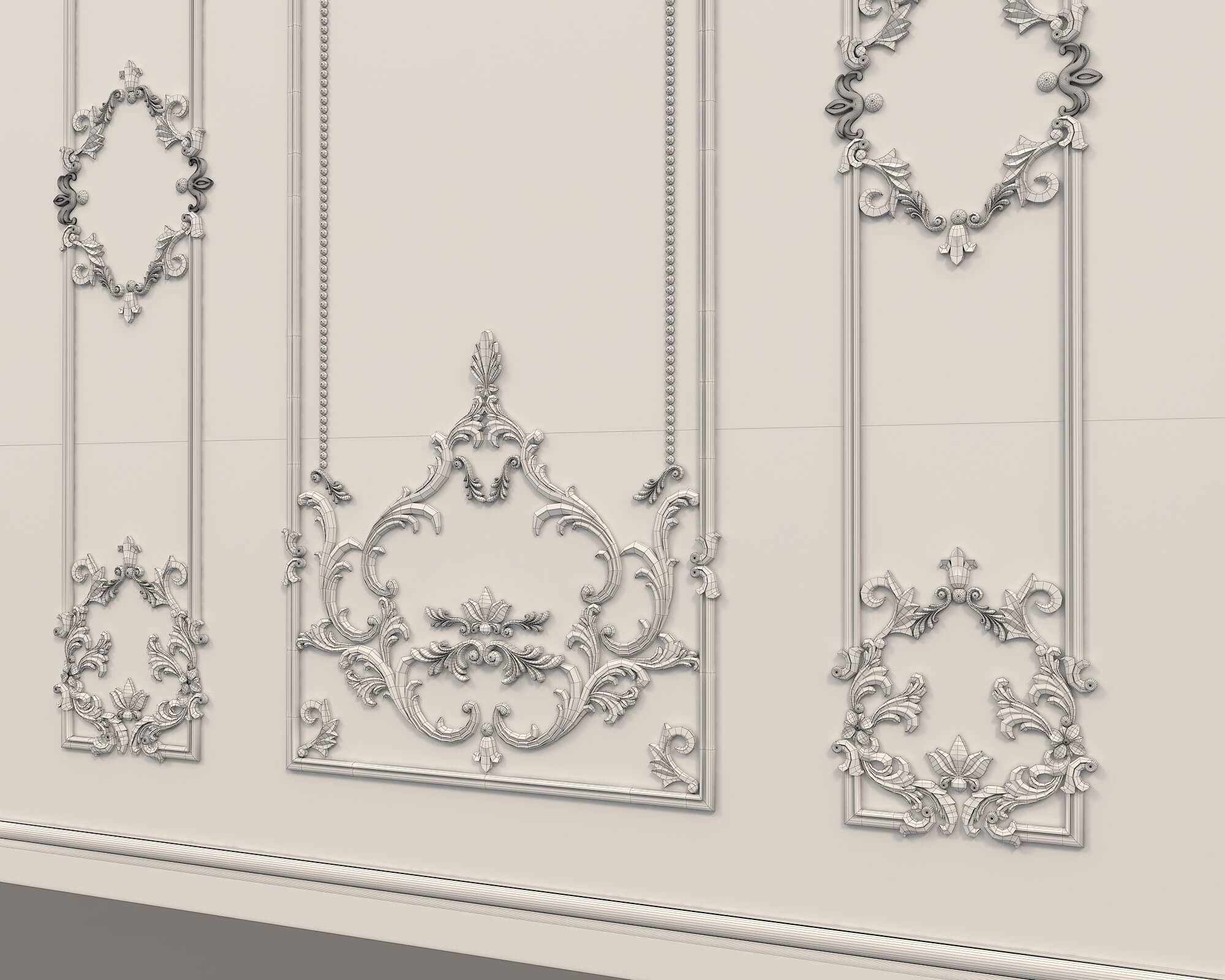 Classic Interior Wall Decoration 8 3D Model by nhattuankts