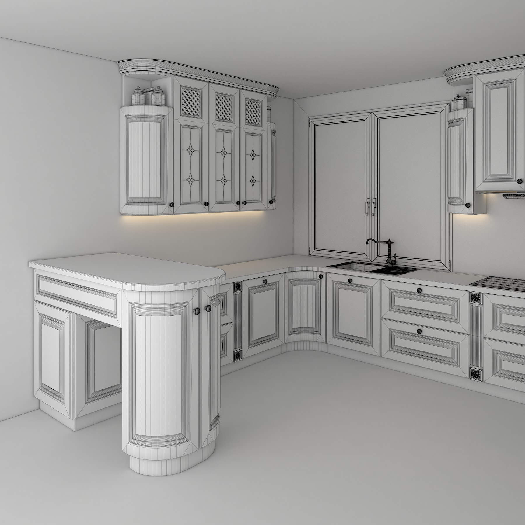Classic Kitchen 6 - 3D Model by nhattuankts