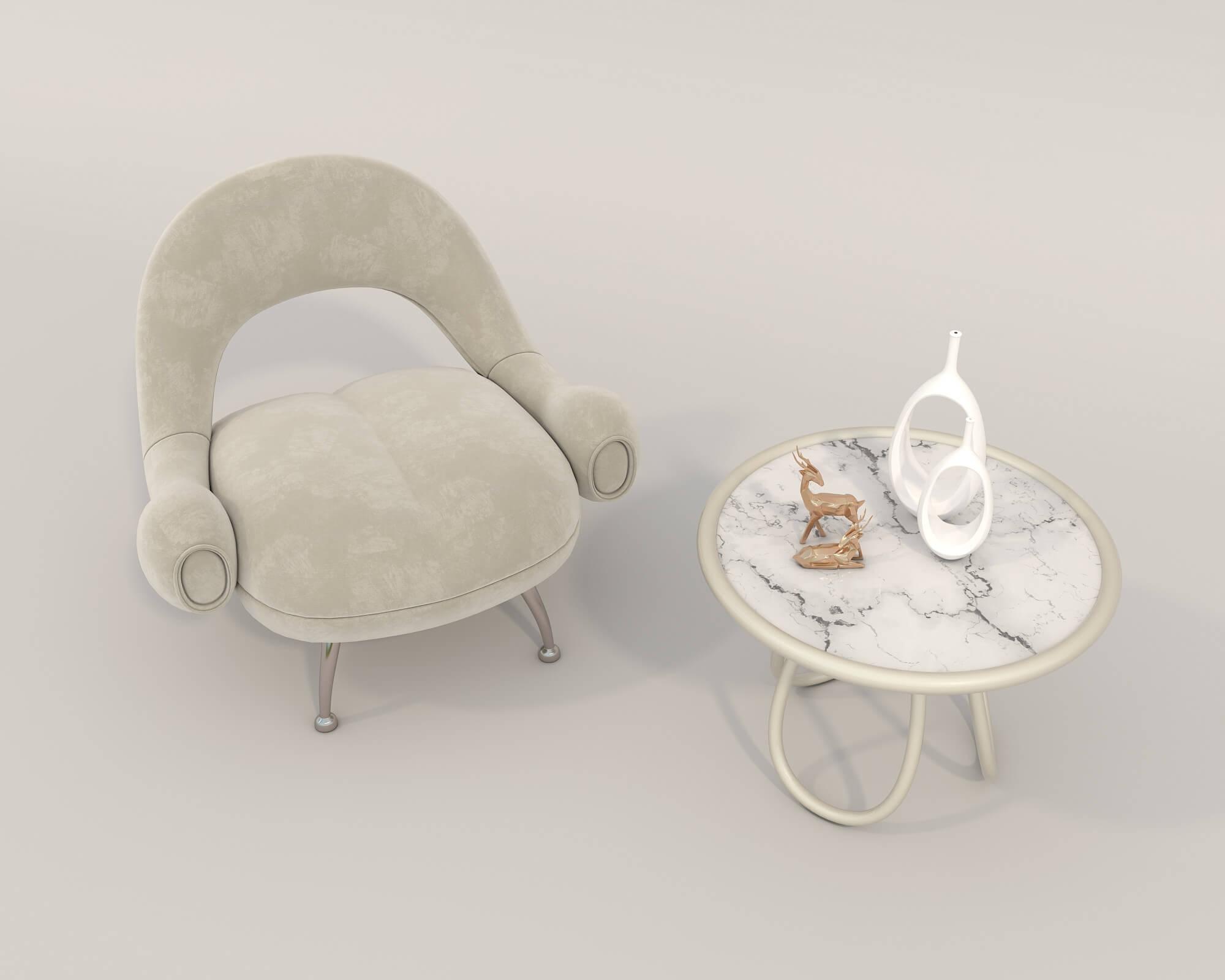Contemporary Style Coffee Table and Armchair 19 3D Model by nhattuankts