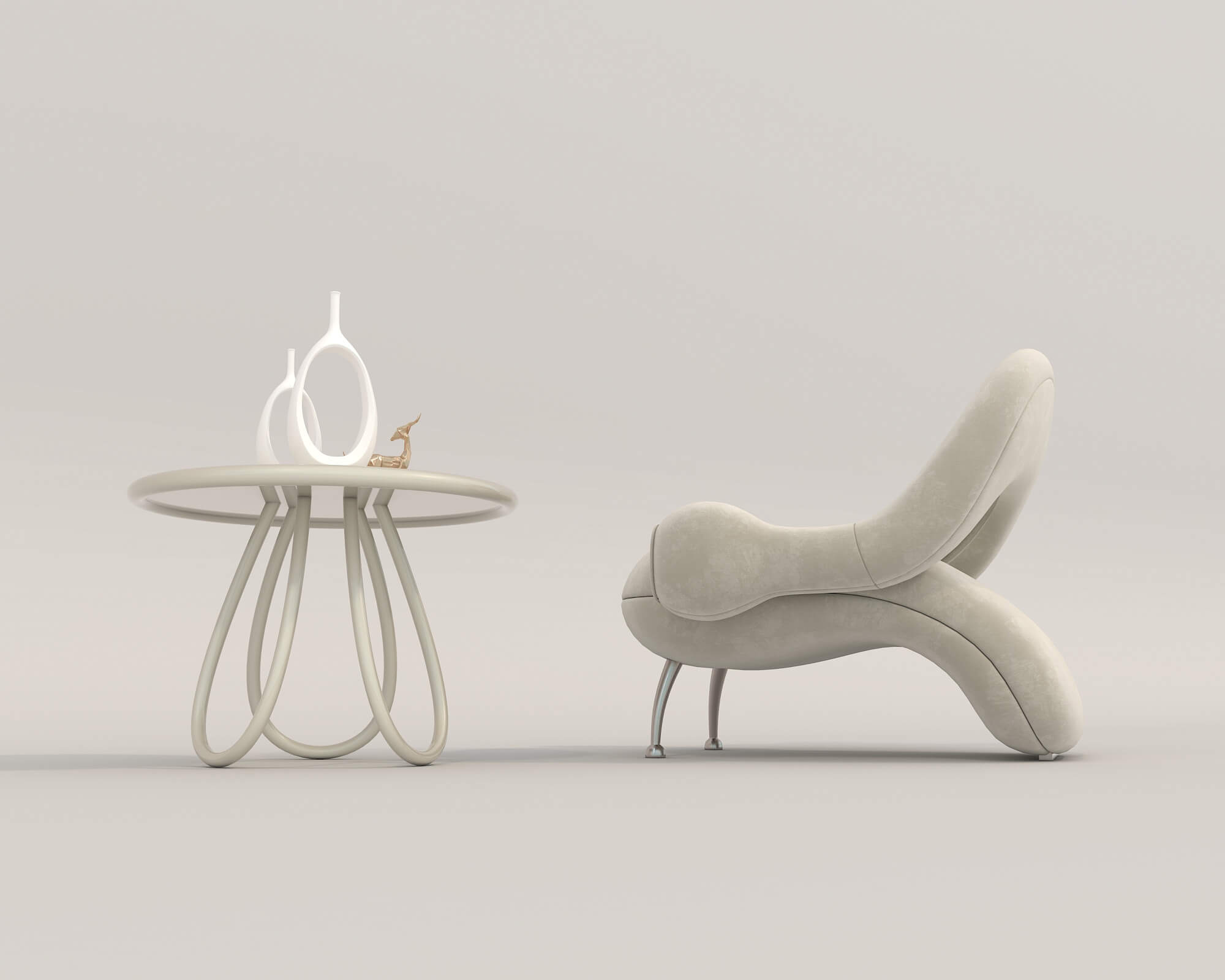 Contemporary Style Coffee Table and Armchair 19 3D Model by nhattuankts