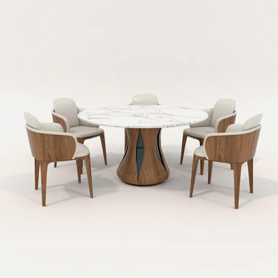 Contemporary Style Dining Table and Chairs 2