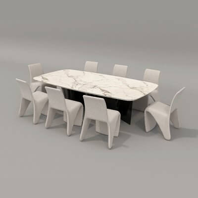 Contemporary Style Dining Table and Chairs
