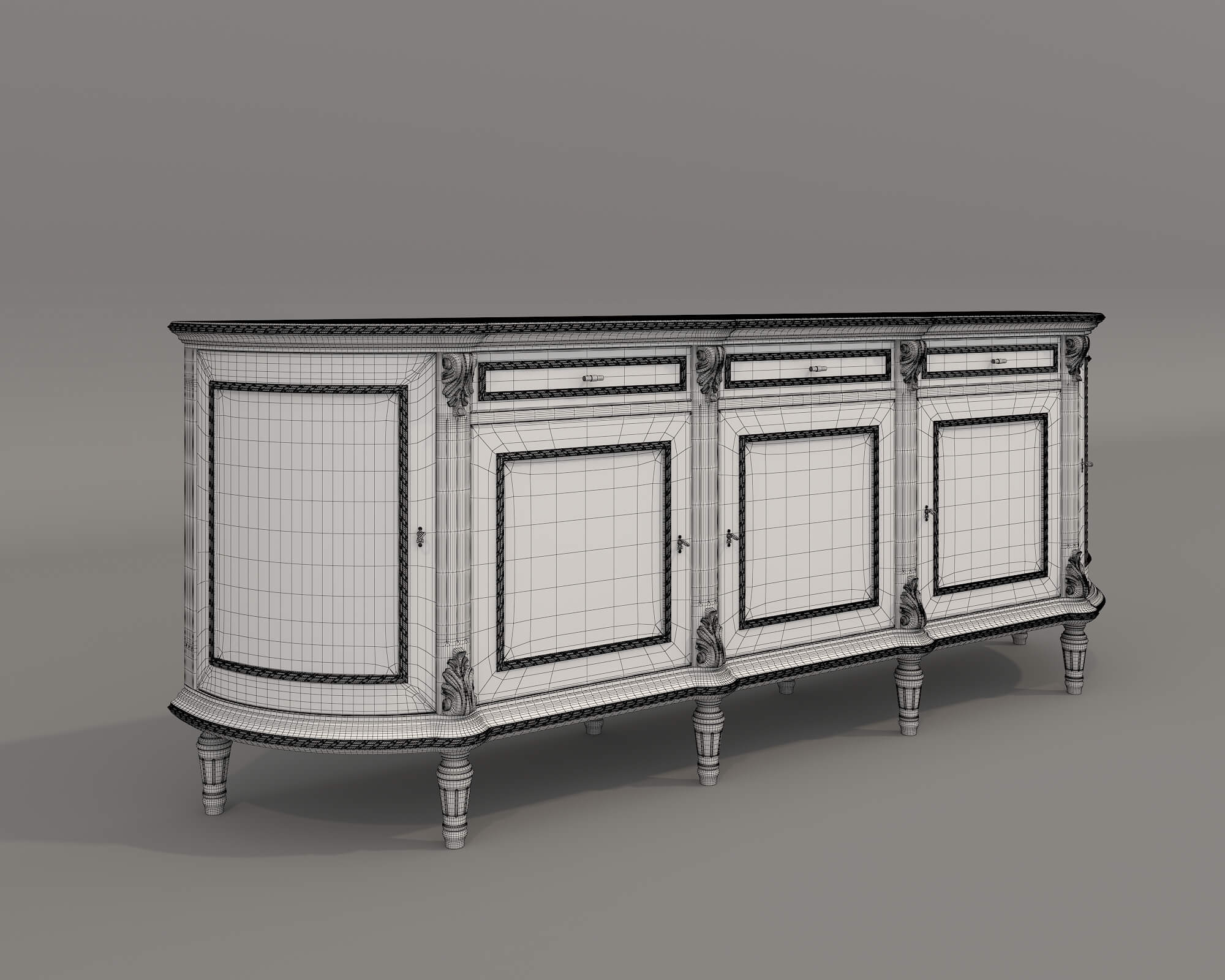 European Classic Style Cabinet Collection 2 - 3D Model by nhattuankts