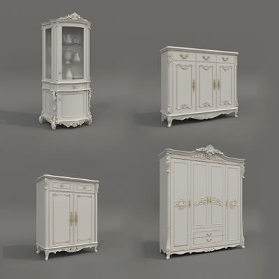 European Classic Style Cabinet Collection 5 - 3D Model by